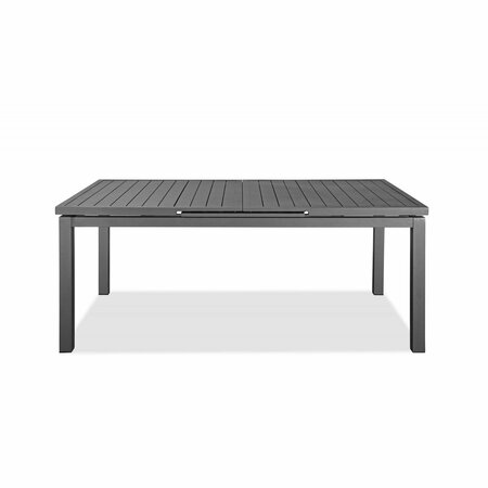 HOMEROOTS Gray Aluminum Dining Table 71 x 43 x 30 in. 372202